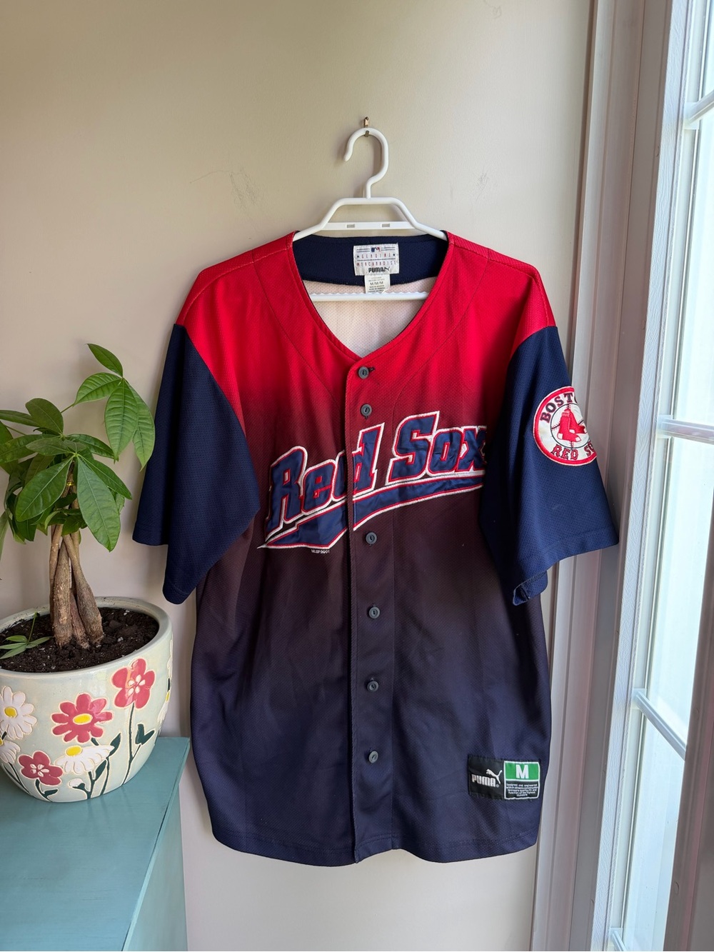 Vintage 2001 Boston Red Sox Jersey Puma Brand ombré medium
